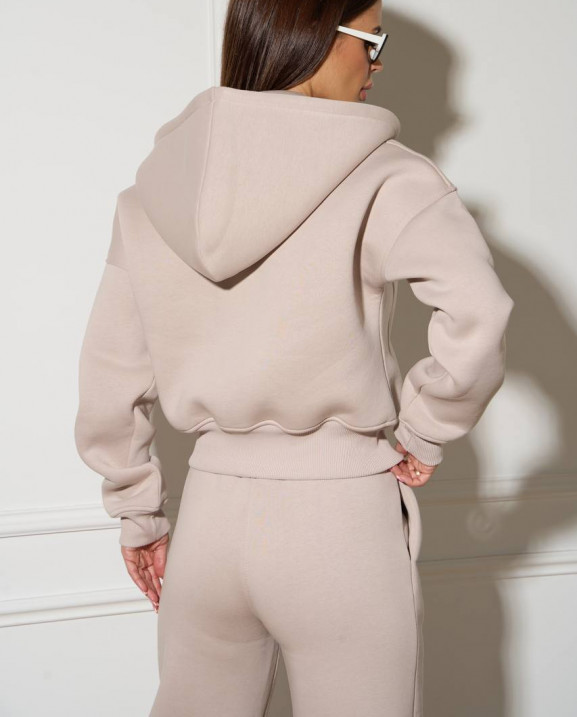 7 Спортивний костюм на флісі з довгою блискавкою з капюшоном